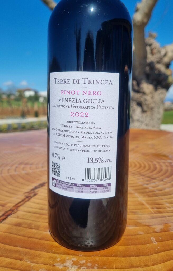 Pinot Nero Terre di Trincea Ortofrutticola Medea Agriturismo Alle Trincee Medea
