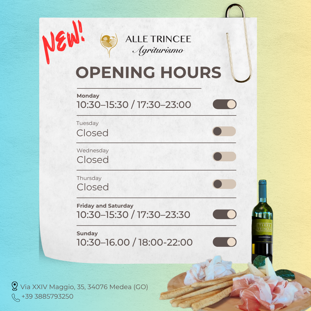 Agriturismo Alle Trincee Agriturismo Friul, Restaurant Gorizia, local food in Medea